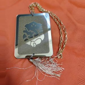 Silver Acrylic Ganesha Car Hanging